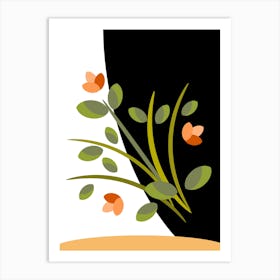 flower and leaf plants trendy design Art Print