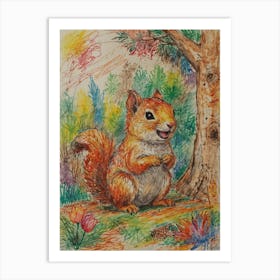 Squirrel In The Woods 1 Art Print