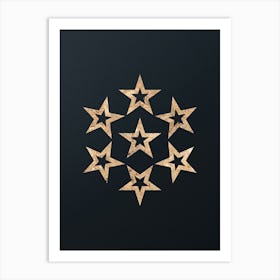 Abstract Geometric Gold Glyph on Dark Teal n.0358 Art Print