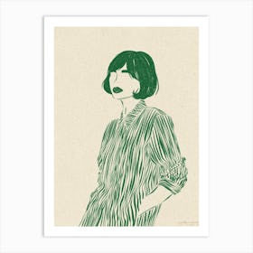 Woman In Green 5 Art Print