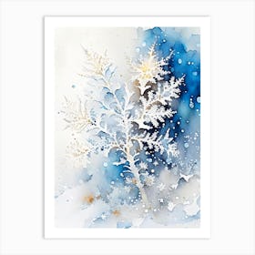 Stellar Dendrites, Snowflakes, Storybook Watercolours 2 Art Print
