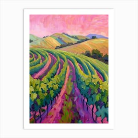 Vineyards At Sunset Art Print