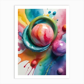 Colorful Paint Splashes Art Print