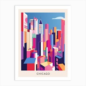 Chicago Colourful Travel Poster 6 Art Print