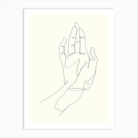 One Line Drawing Of A Hand Monoline Hand Drawing Aesthetic Illustration Art Print