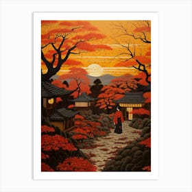 Seasonal Changes Japanese Style Illustration 2 Art Print