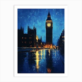 Fantasy Rainy Night In London 12 Art Print