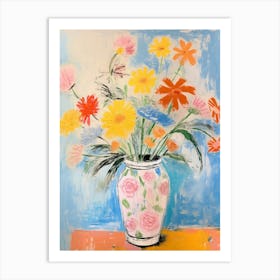 Flower Painting Fauvist Style Marigold 4 Art Print