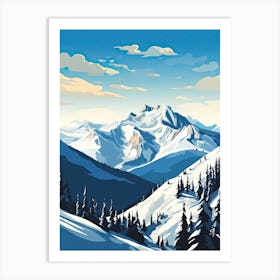 Whistler Blackcomb   British Columbia, Canada, Ski Resort Illustration 3 Simple Style Art Print