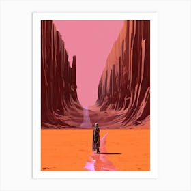 Dune Fan Art Pink And Orange Art Print