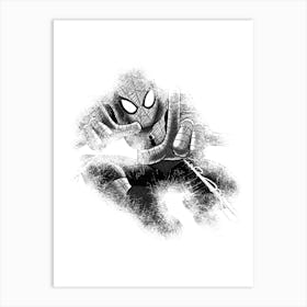 Spider Man Cartoon Pencil Art Print