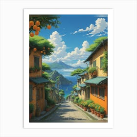 Orange Street Art Print