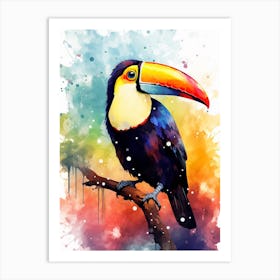 Colourful Watercolour Toucan 6 Art Print