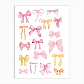 Watercolor Bows 2 Art Print