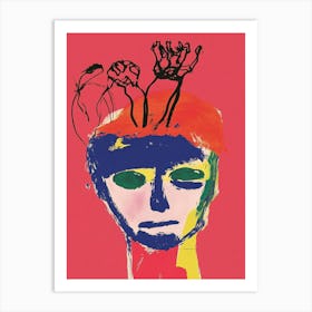 Man'S Head Kids Painting Art Print