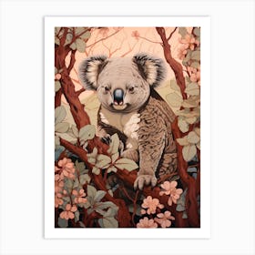 Koala Animal Drawing In The Style Of Ukiyo E 3 Art Print