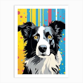 Pop Art Bright Border Collie 2 Art Print