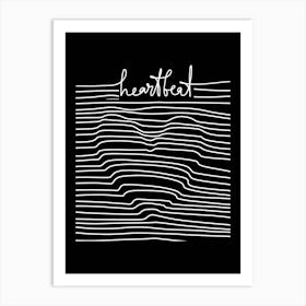 Black White Fun Cute Creative Psychedelic Heart Heartbeat Line Art Modern Graphic Sweatshirt Art Print
