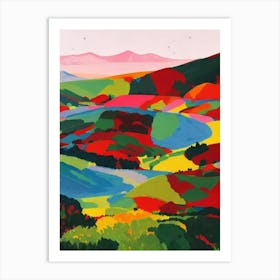 Tongariro National Park New Zealand Abstract Colourful Art Print