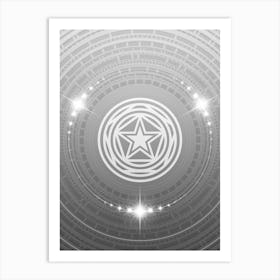 Geometric Glyph in White and Silver with Sparkle Array n.0241 Art Print