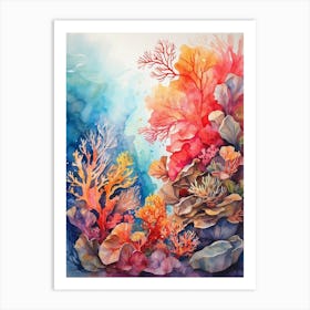 Coral Reef Watercolor Painting 1 Art Print