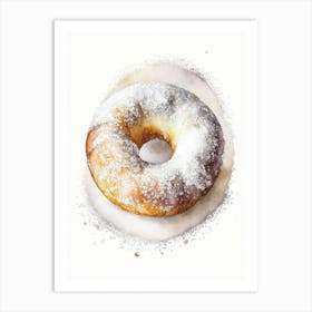Powdered Sugar Donut Cute Neon 2 Art Print