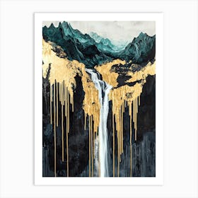 Hindu Kush Golden Peaks - Opulent Serenity Art Print