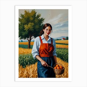 Farmer In The Field Art Print