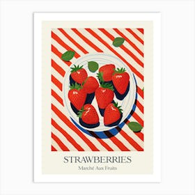 Marche Aux Fruits Strawberries Fruit Summer Illustration Art Print