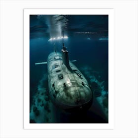 Submarine In The Sea -Reimagined Art Print