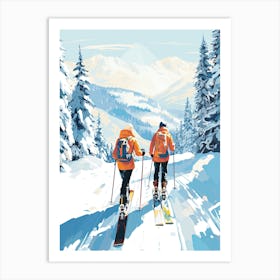Banff Sunshine Village   Alberta Canada, Ski Resort Illustration 3 Art Print