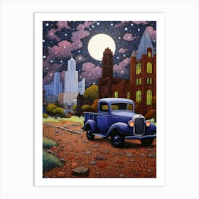 Tacoma Museum District Pointillism 11 Art Print