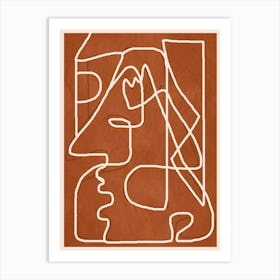 Abstract Face Sketch 3 Art Print