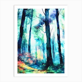 Watercolor Of A Forest Art Print