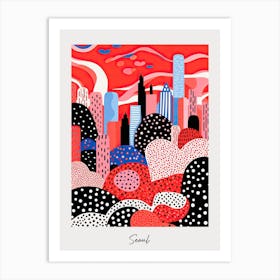 Poster Of Seoul, Illustration In The Style Of Pop Art 2 Art Print