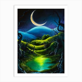 Moonlight In The Woods 1 Art Print