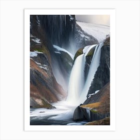 Stalheimskleiva Waterfall, Norway Realistic Photograph (2) Art Print