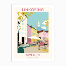 Linkoping, Sweden, Flat Pastels Tones Illustration 3 Poster Art Print