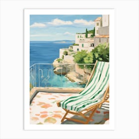 Sun Lounger By The Pool In Polignano A Mare Italy Art Print