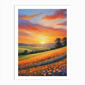 Sunset In The Field 15 Art Print