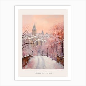 Dreamy Winter Painting Poster Edinburgh Scotland 3 Art Print