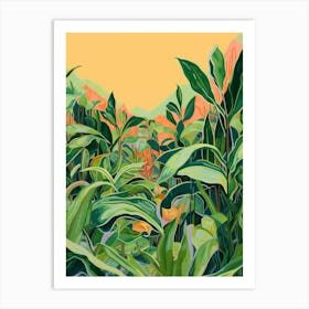 Boho Plant Painting Dracaena Lemon Lime 1 Art Print