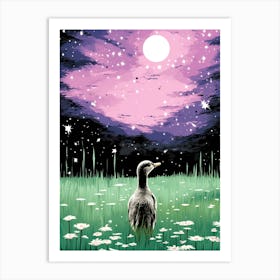 Duck In The Night Sky Art Print