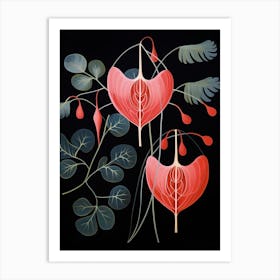 Bleeding Heart Dicentra 3 Hilma Af Klint Inspired Flower Illustration Art Print