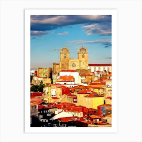 Porto Cathedral And Porto Skyline On A Sunny Day, Portugal Art Print