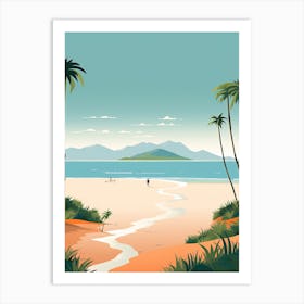 Whitehaven Beach, Australia, Graphic Illustration 2 Art Print