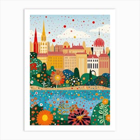 Budapest, Illustration In The Style Of Pop Art 1 Art Print