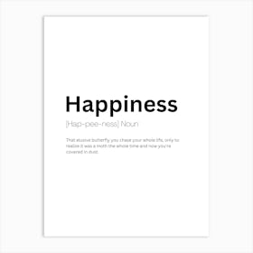 Happiness Definition Meaning Art Print