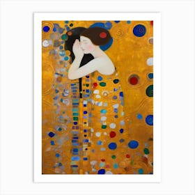 Woman Sleeping, Inspired By Gustav Klimt 1 Art Print