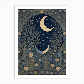 Moon And Stars 9 Art Print